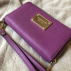 Purple Michael Kors Smartphone Wallet/Wristlet